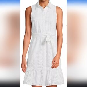 Lands End White Eyelet Dress